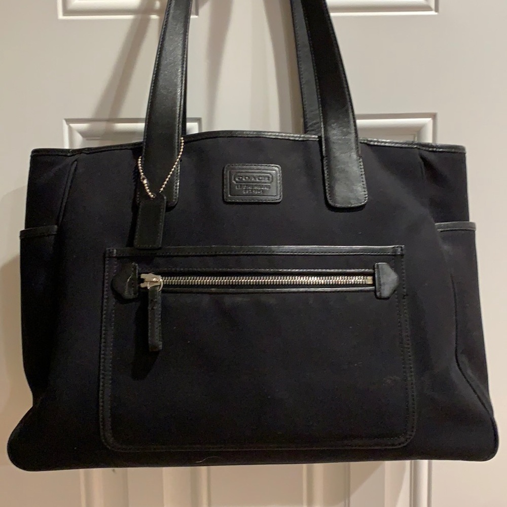Vintage black coach diaper bag